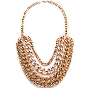 Handmade Rose Gold Bib Statement Necklace